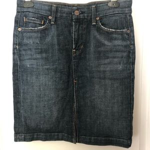 Knee length denim skirt